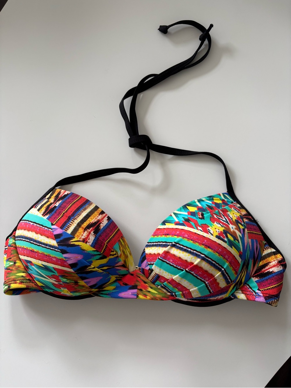 Gianni Bini Multicolor Striped Halter Bikini Top
